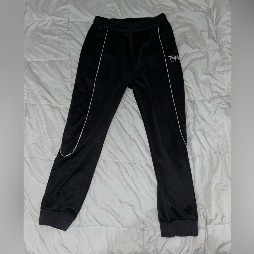 Broken Promises Sweatpants Joggers Men's Large L Black White Zumiez Embroidered